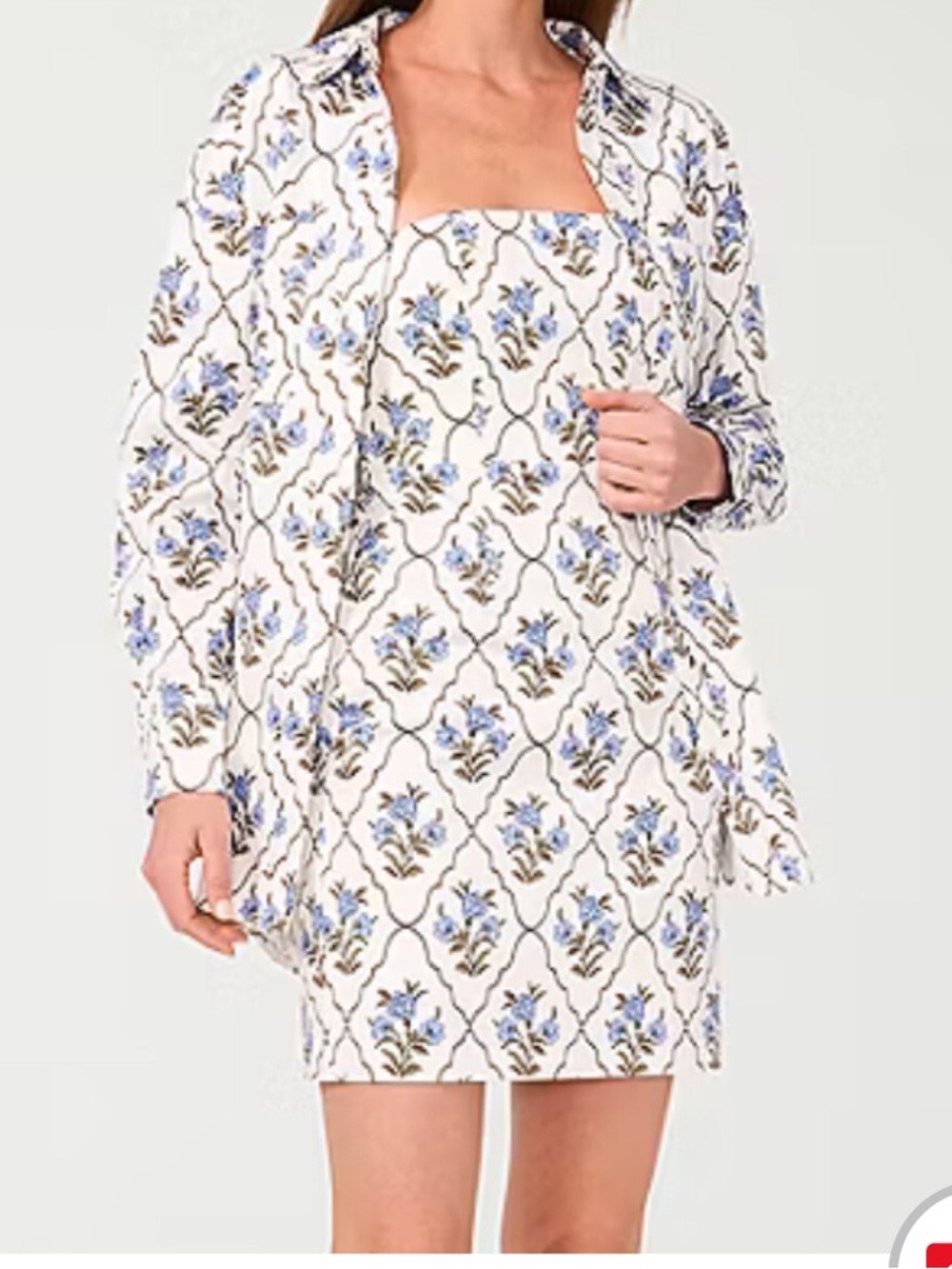 Strapless White Floral Print Mini Dress